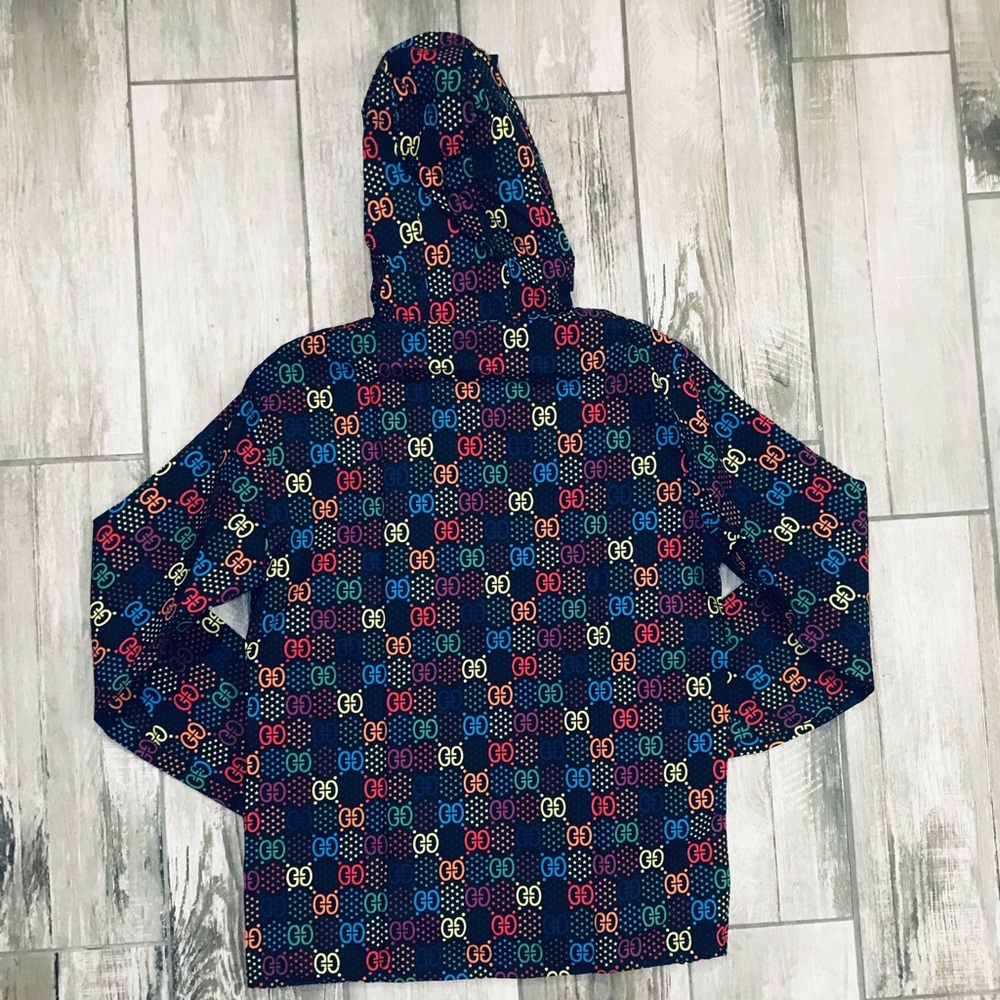 Neon Lightweight Windbreaker Hooded Rain Jacket - Picture 4 of 5